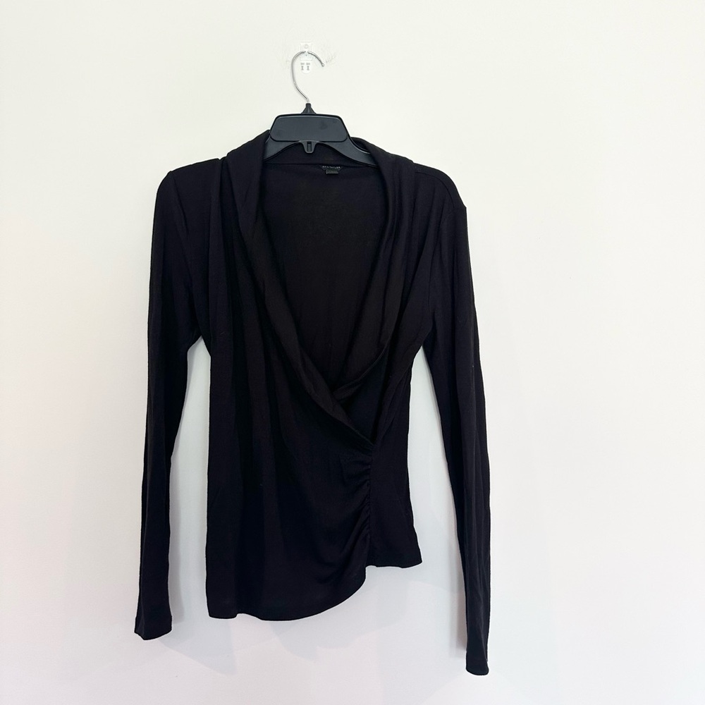 Ann Taylor Black Long Sleeve Blouse